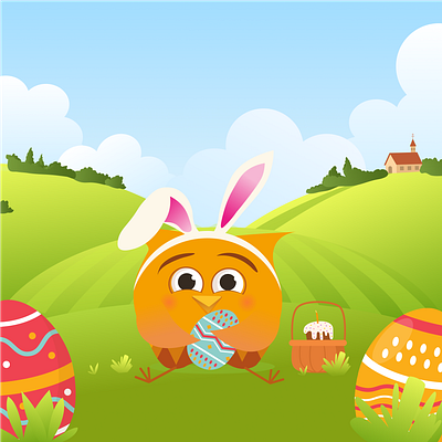 Mysterious adventures of an Owl ( Happy Easter ) design easter illustration owl