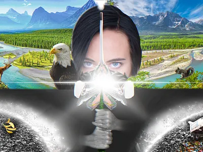 August 2022 - «Defender of Nature» by Variendr Plastic pollution breakfreefromplastic composition ecoart ecological ecology nomoreplastic nowaste