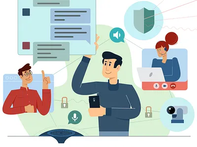 Communication and Security artwork camera character character illustration communication and security digital digital art digital drawing digital illustration flat flat art flat illustration illustration illustrator phone security vector vector art vector illustration website illustration