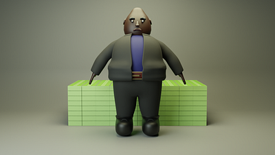 huell babineaux character 3d 3d character 3dartist 3ddesign animation better call saul blender blender3d blendercharacter breaking bad character characterdesign huell babineaux lowpoly nft render