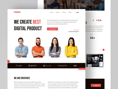 PEGAWEAN - Agency Landing Page agency agencylandingpage agencywebsite clean creativeagency creativedesign design digitalagency digitalagencywebsite exploration inspiration landing page ui uidesign uiux