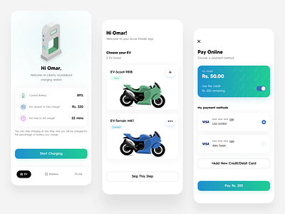 Electric Vehicle (EV) Mobile App - Light Mode appdesign design electric vehicle mobile app ev illustration logo mobile app mobileapp ui uiux ux website