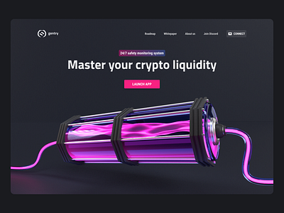 Lander for DeFi project blender crypto figma illustration web