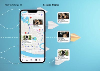 #dailyuichallenge 20/100 Location tracker design dailyuichallenge figma uiuxdesign