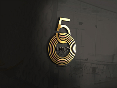 Logo-Design-Gold-Ring-Five-5-Premium-Signature-Golden-Number-Coi 5 branding business coin design five gold golden graphic design illustration logo logo design number premium retro ring signature simple unique vector
