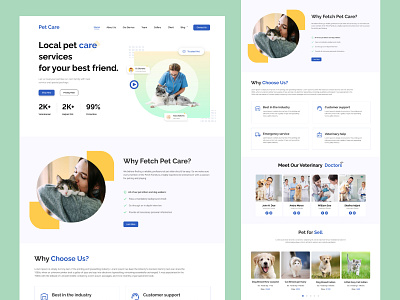 Pet care landing page e commerce ecommerce figma home page design landing page landing page ui online shop online shop pet care online shop ui pet care home page pet care landing page pet care landing page design pet care online shop pet care web ui pet care website ui design ui ux website design