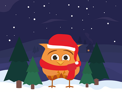 New Year Owl design illustration new year owl