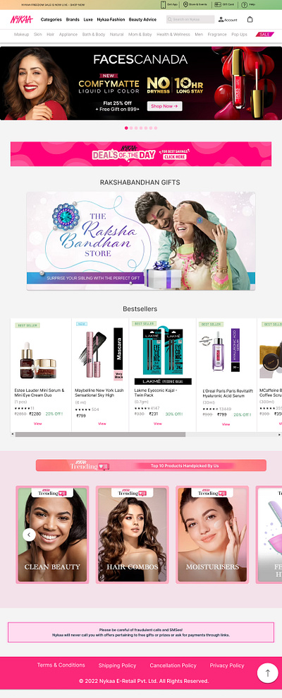 Nykaa Home Page Redesign app design figma ui webpage