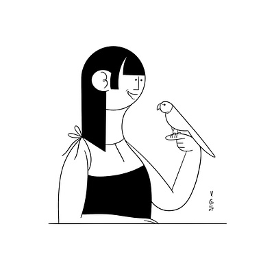 Spot Illustration - Bird Woman black and white design editorial editorial illustration graphic design illustration line illustration spot illustration