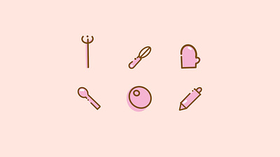 Sweety BAKE Icon Pack bake bakery cook graphic design icon icon design iconography illustration pastry pink procreate sweets symbols