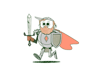 Bounding Knight character character design character illustration happy illustration knight medieval silly sword