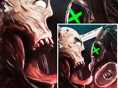 Zombie Artwork abstract artwork conceptart digital fantasy horror illustration painting zombie