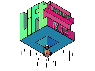 Lift - Hot Air Balloon. Daily Logo Challenge Day 2 branding dailylogochallenge design illustration isometric logo