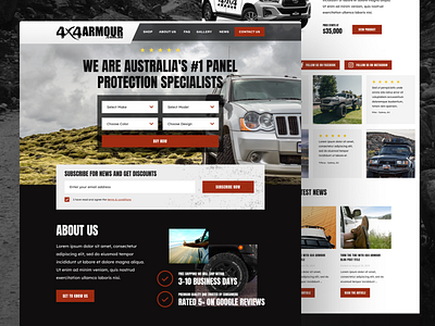 Wordpress - Off Road Vehicle Website black car landing page car shop clean dirt landing page design offroad rust shop design ui ux vehicle white wordpress wordpress car wordpress design