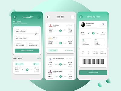 Boarding Pass Mobile App Design app design graphic design ui ux