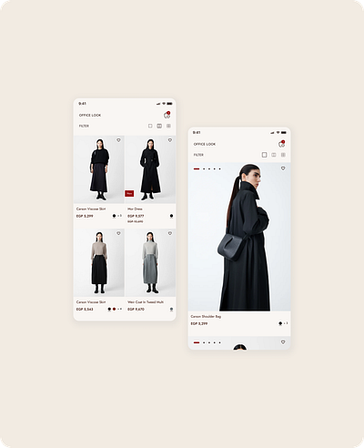 Cielo | Fashion Branding App app beige branding clothes design graphic design luxury minimalist modest product psge ui ux