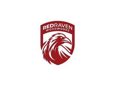 Red Raven Shield Logo fierce