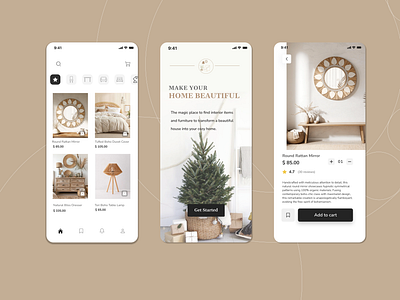 Boho Style Shop Mob App app design ui ux