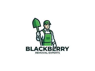 Green Backyard Man Mascot Logo outdoor