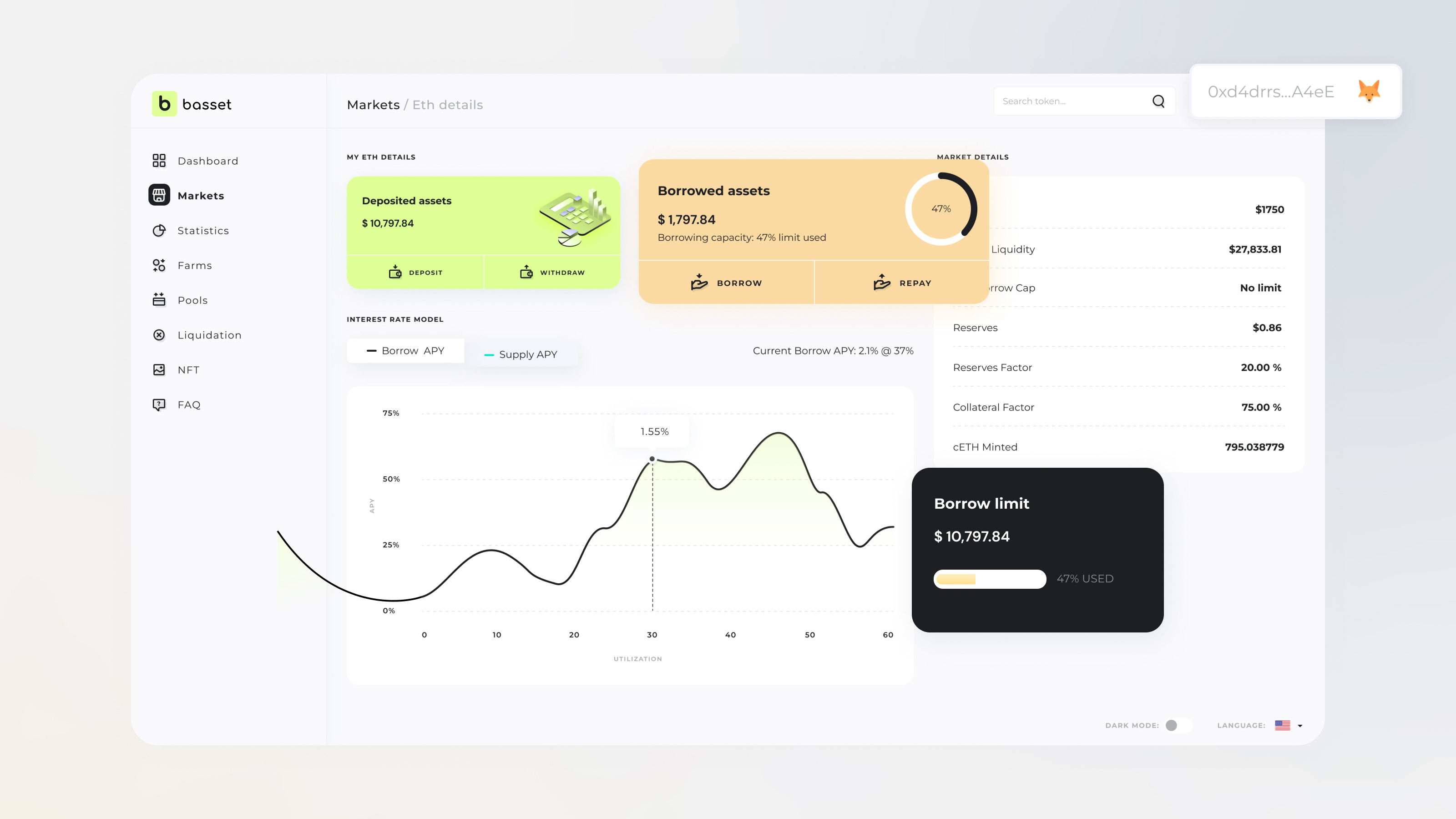 Crypto details clean crypto cryptocurrency dashboard design gromulski illustration statistics stats ui ux whitelabel