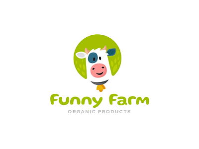 Farm brand branding cartoon character cow design elegant farm funny graphic design illustration logo logotype mark mascot modern nice organic sign smile