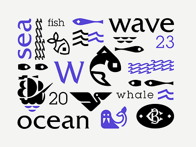 SEA boat branding design fish icon identity illustration logo marks ocean pelican symbol ui vector wave whale