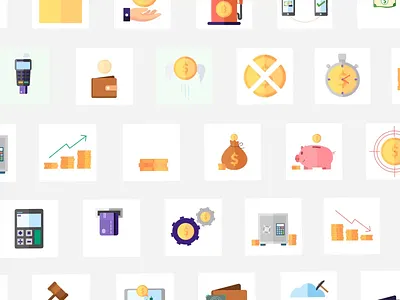 Finance Icon Set Animation animation branding design finance flat illustration graphic design icon iconographics illustration motion graphics ui vector