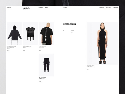 Bat Norton ecommerce fashion grid shop store ui webdesign
