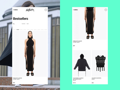 Bat Norton apparel e commerce grid mobile shop wear webdesign