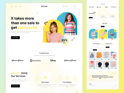 Kids Ecommerce landing page | Shopify Website amazon case study child website colors ecommerce firstcry flipkart gradiant hero section indiamart justdail kids ecommecre kids shop kids website landing page shopify ui design website website design yellow