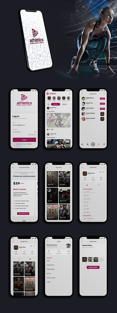 Athletics Make Your Move app ui ux