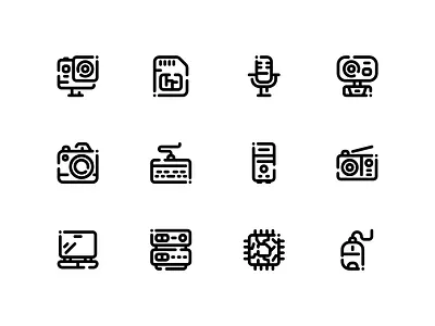 Electronic Device icon set | Line style app branding design flat graphic design icon illustration logo minimal ui ux vector web website