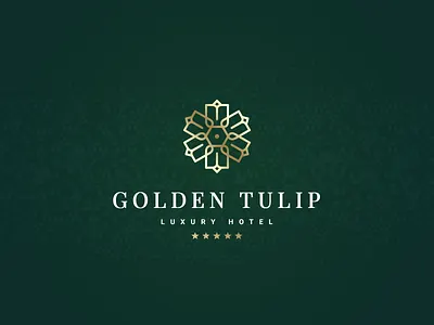 Golden Tulip branding dribbbleweeklywarmup flower hotel logo luxurious