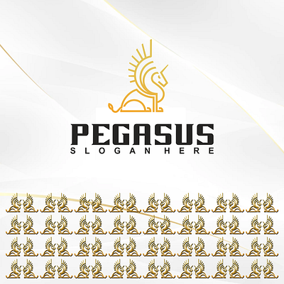 logo pegasus 3d animation branding graphic design illustration logo motion graphics pegasus slogan typography
