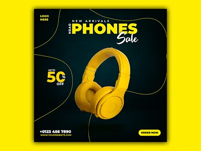 Headphone Design New Arrivals adobe photoshop banner banner design brand branding design flyer flyer design graphic design headphone headphone design illustration logo