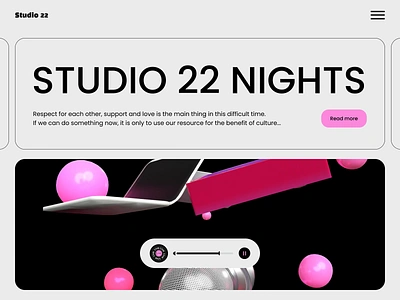 Interface | Studio 22 3d 3d animation animation broadcast design desire agency graphic design hip hop landing landing page live motion motion graphics music radio starting page ui web web design website