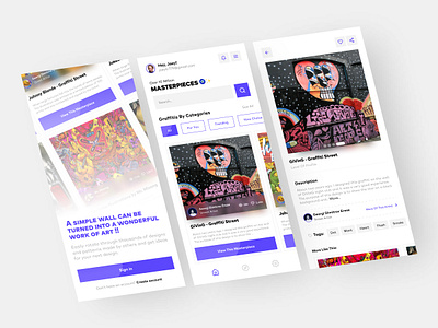 Niox - Graffiti World👀🎯 app app design application ui clean figma graffiti graffiti art graffitiart home page mobile app ui ui design uiux