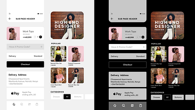 Cadia Fashio Mobile App branding design ecommerce fashion identity mobile app mobile app design ui ux