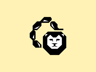 🦁🦂 grid illustration lion manticore scorpion yellow