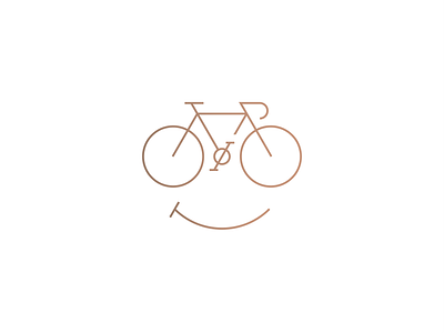 Bike Smiley bicycle branding cycling design geometry happy icon illustration line art logo mark minimal ride road roadbike simple ui vector