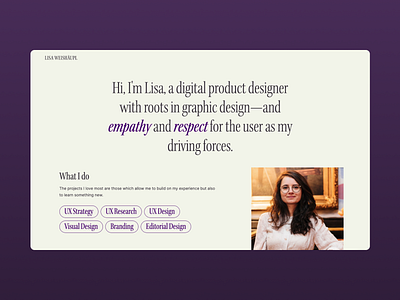 Personal Website one pager personal website ui ux web webdesign website