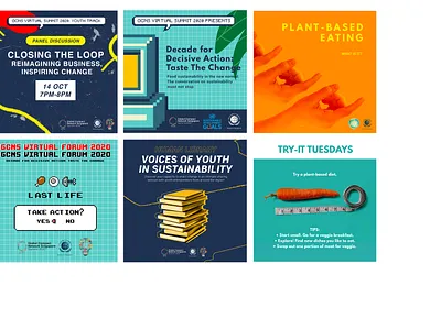 Social Media Graphics for GCNS art branding design digital art graphic design illustration social media