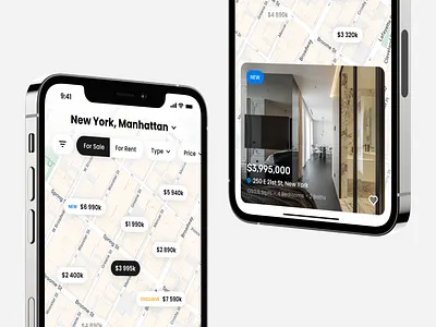 Real Estate Mobile App app design graphic design map property real estate typography ui ux