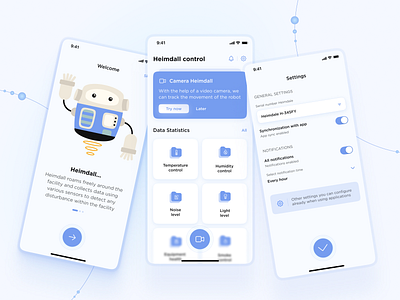 Mobile application for remote control of the Heimdall robot car app design figma heimdall illustration ios ui ui design ux ui