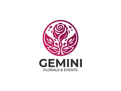 Floral Circle Logo Design emblem