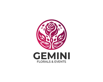 Floral Circle Logo Design emblem