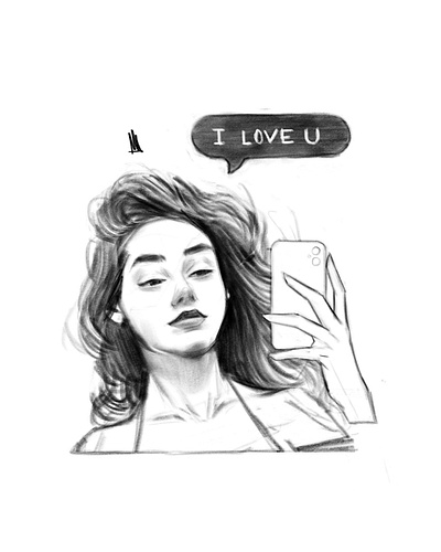 I love u. Seen. 💔 art artwork drawing girl illustration portrait