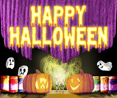 Happy Halloween 2d graphic design illustration illustrator photoshop