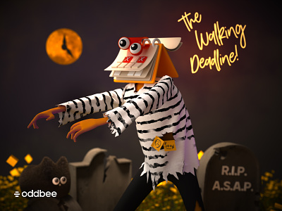 Happy Halloween! 3d dead deadline halloween horror illustration monster october postcard pumpkin zombie
