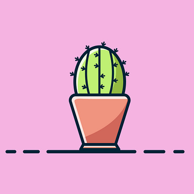 cactus plant illustration... adobe illustration art work cactus cactus illustration cute cactus cute illustration design digital art graphic design illustration plant vector illustration pot illustration